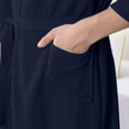 thumbnail image 4 of Hrsba Robe for Men,Solid Color V Neck 3/4 Sleeve Sleep Robe With Belt and Pockets Fall Bathrobe, 4 of 7