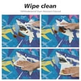 thumbnail image 4 of Nawypu  Round Tablecloth Cartoon Shark Round Fitted Tablecloth with Elastic Edge, Waterproof Oil Proof Table Cloth Wipe Clean Table Cover for Indoor and Outdoor, 4 of 7