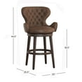 thumbnail image 4 of Hillsdale Mid-City Upholstered Wood Swivel Bar Height Stool, Chocolate, 4 of 17
