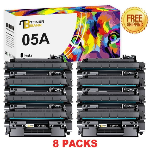05A CE505A Black Toner Cartridge 05A 505A CE505D 05X CE505XD Laserjet P2050 P2055D P2055X P2035 P2035N P2055DN P2030 2055DN P2055 Pro Printer Ink (8-Pack)