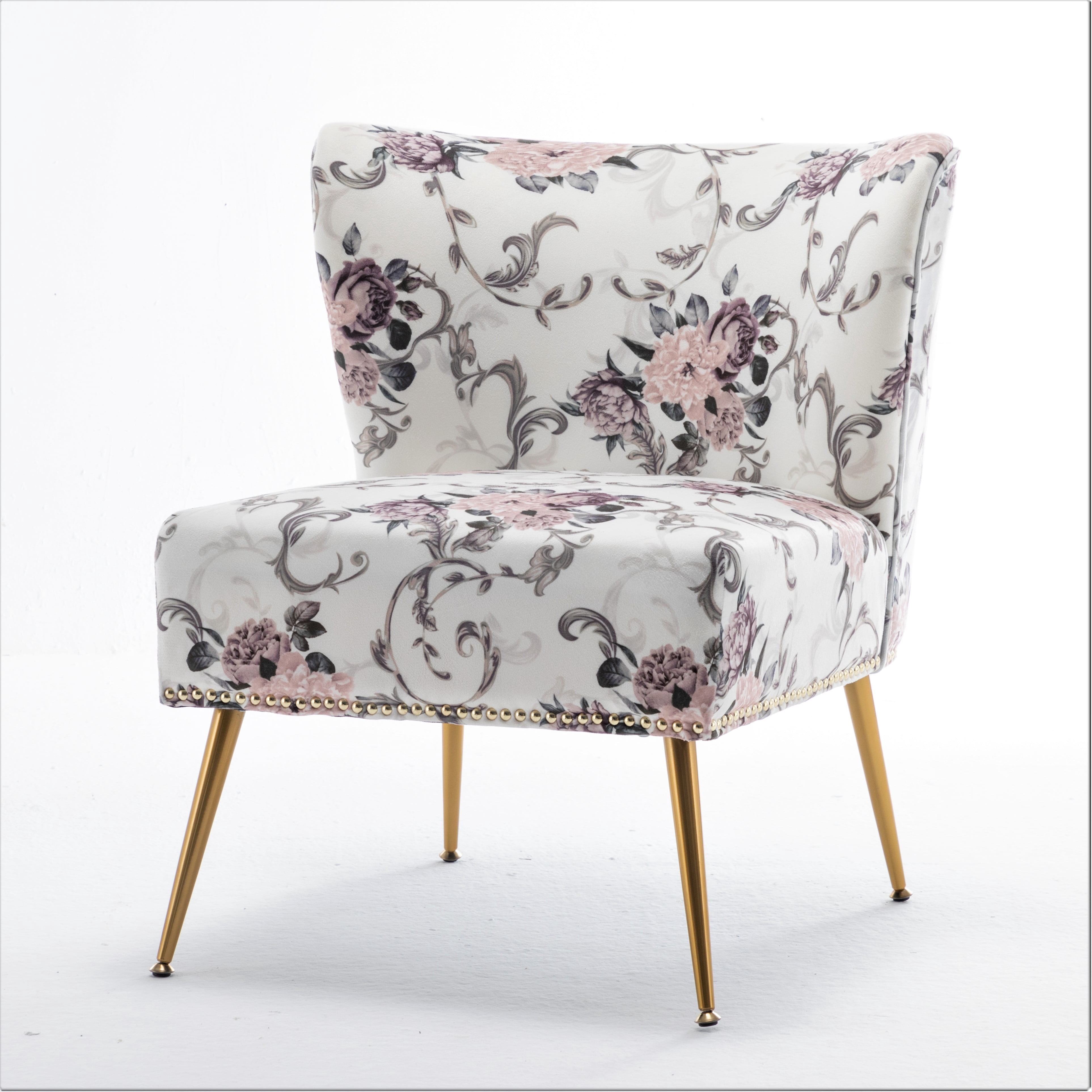 Uspridefurniture Friant 25"W Ivory Microfiber Upholstered Slipper Chair