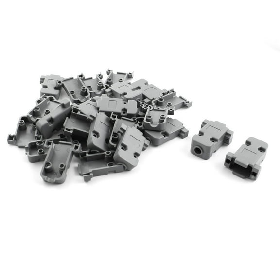 Gray DB9 9 Pins Female Connector Hood Cover Protection Cap 15 Pcs