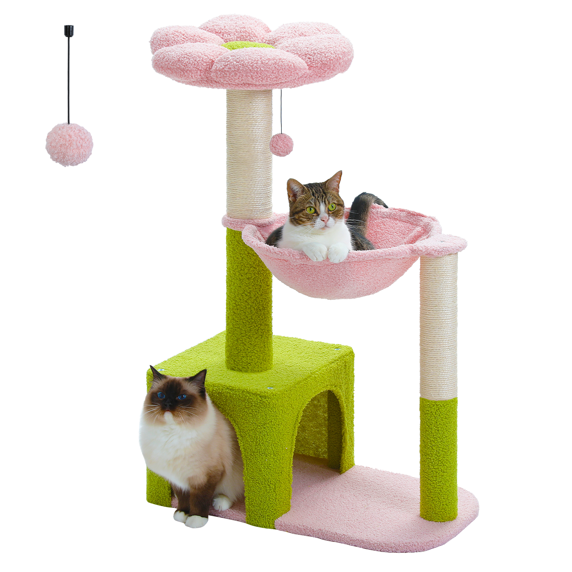 Pawz Road 36.6" Flower Cat Tree Tower, Pink photo 2