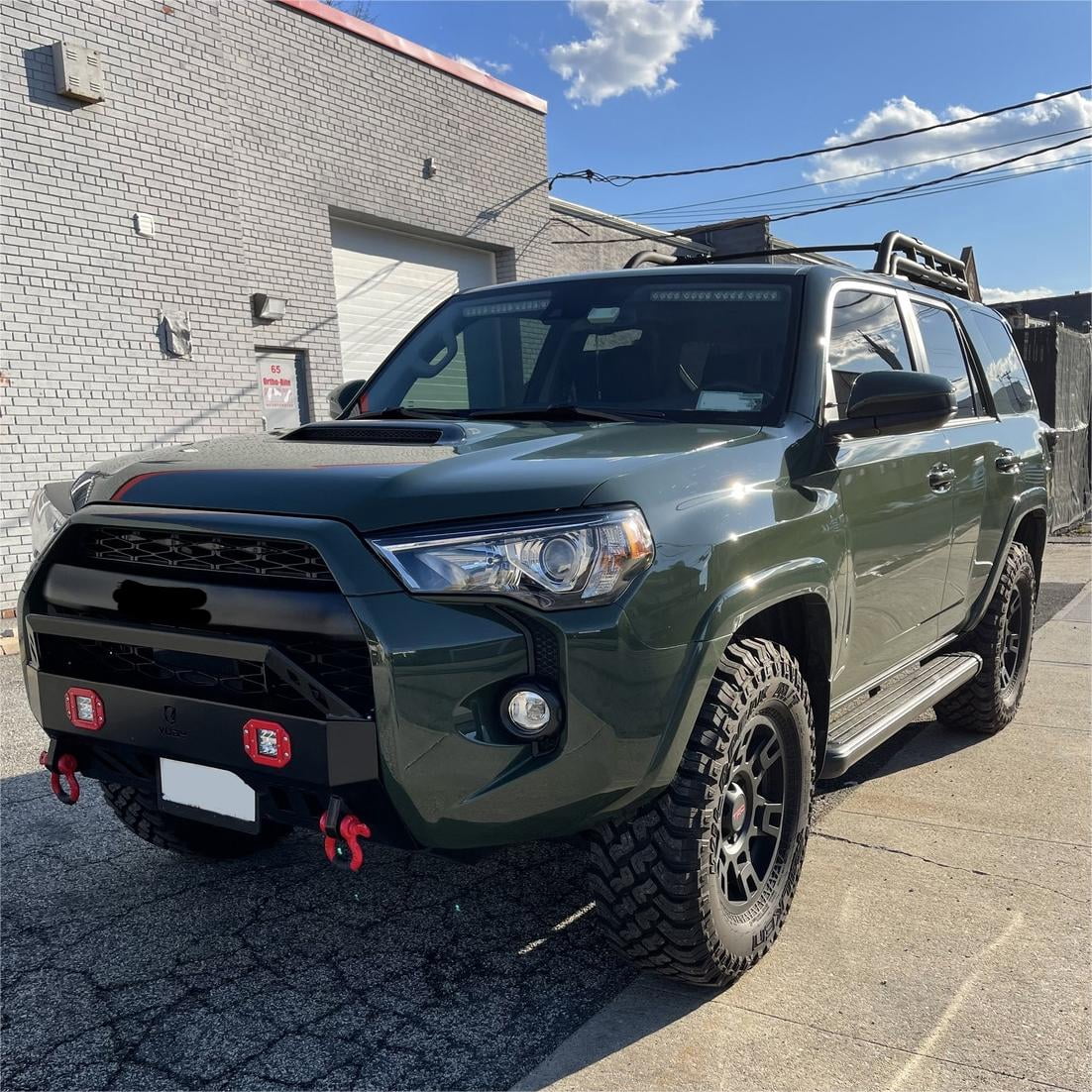 Vijay Front Bumper for 2010-2024 Toyota 4Runner with D-rings and Winch Plate and LED Lights