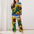 thumbnail image 2 of Balery Landscape With Sunflowers Conjunto de Pijama con Estampado para Mujer, Conjunto de Dos Piezas con Manga Larga, Ropa de Dormir Suave con Bolsillos, Pijamas Cómodos-X-Large, 2 of 7