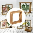 thumbnail image 4 of 1PC Wood Photo Frame Double-sided Glass Photo Frame Home Decoration Crafts Photo 4inch 11.4x11.4cm, 4 of 8