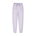 thumbnail image 3 of WREESH Womens Cotton Linen Pants Fashion Summer Casual Loose and Pocket Trousers Pants Purple, 3 of 8