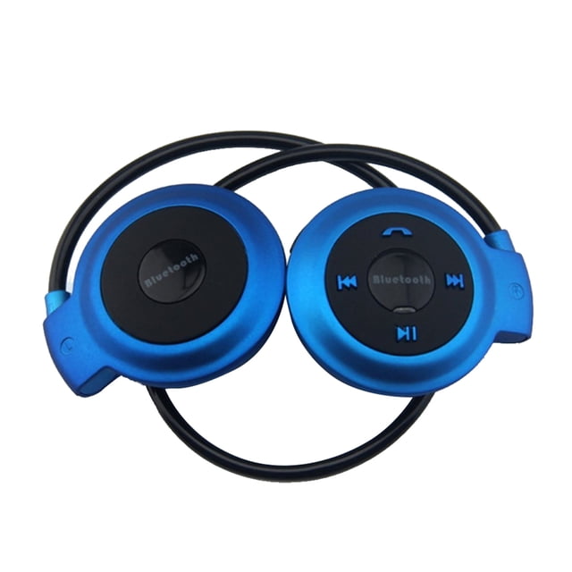 Bearachild Reproductor de MP3 Auriculares Bluetooth, auriculares deportivos inalámbricos Reproductor de MP3 con radio FM, auriculares estéreo Tarjeta TF Cables de audio/vídeo azul