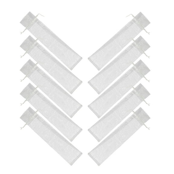 NIAIZEK Silver Organza Pouches for Storage Use Drawstring Design 10Pcs