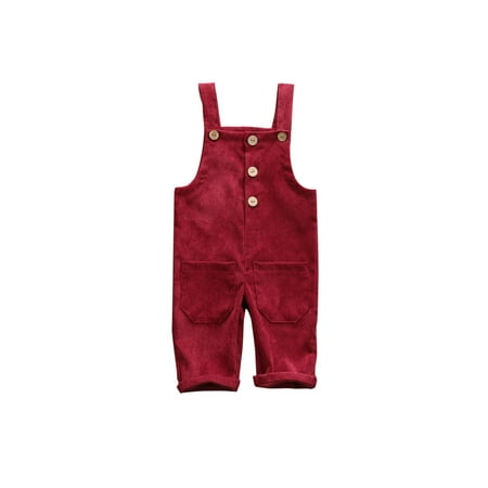 

Toddler Kids Overalls Harem Pants Boys Girls Pocket Corduroy Overalls Baby Suspender Jumpsuits Overall 0-5T