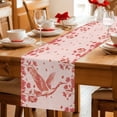 thumbnail image 5 of Red Crane Silhouette Table Runner 90 Inches, Modern Abstract Flowers Botanical Bed Runner Dresser Scarves Tabletop for Indoor Outdoor Parties/Ceremony/Banquet, 13" x 90", 5 of 9