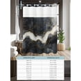 thumbnail image 6 of No Hook Cloth Fabric Shower Curtain with Snap in Liner, Marble Waterproof Shower Curtains Set with See Through Top Window, Black Grey Modern Luxury Gold Bath Curtains Shower 66"x72", 6 of 6