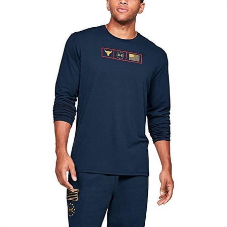 Under Armour Freedom Project Rock Respect Small LS Shirt 1346108-408