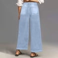 thumbnail image 6 of TaTaai Women's Fashion Casual Cropped Wide Leg Straight Pants Solid Color Loose Fit Slimming Elastic Soft Comfort Trousers for Daily Home Outdoor All Season Wear Gift, 6 of 9
