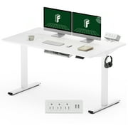 FLEXISPOT 55 x 28 Home Office Electric Height Adjustable Standing Desk Memory Programmable Presets Computer Desk White
