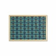 thumbnail image 1 of Swan Wall Art with Frame, Abstract Pattern of Long Necked Aquatic Birds Sun and Stars, Printed Fabric Poster for Bathroom Living Room, 35" x 23", Dark Violet Blue Teal, by Ambesonne, 1 of 2