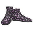 thumbnail image 5 of POLERO Womens Girls Purple Butterfly High Top Walk Shoes Trainer Athletic Barefoot Sneakers for Walking Jogging Gym PU Leather Walking Business Work Platform Sneaker with Ankle Support, 5 of 7