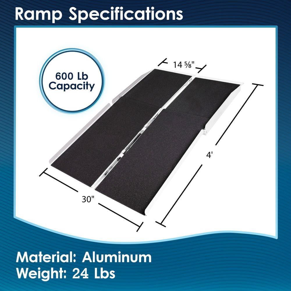 Silver Spring Aluminum Multi-Fold Wheelchair Ramp - 4' Long