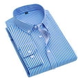 thumbnail image 3 of Womens Long Sleeve Shirts Spring Lapel Collared Button Down Striped Business Summer Dressy Casual Work Blouses Tops, 3 of 3