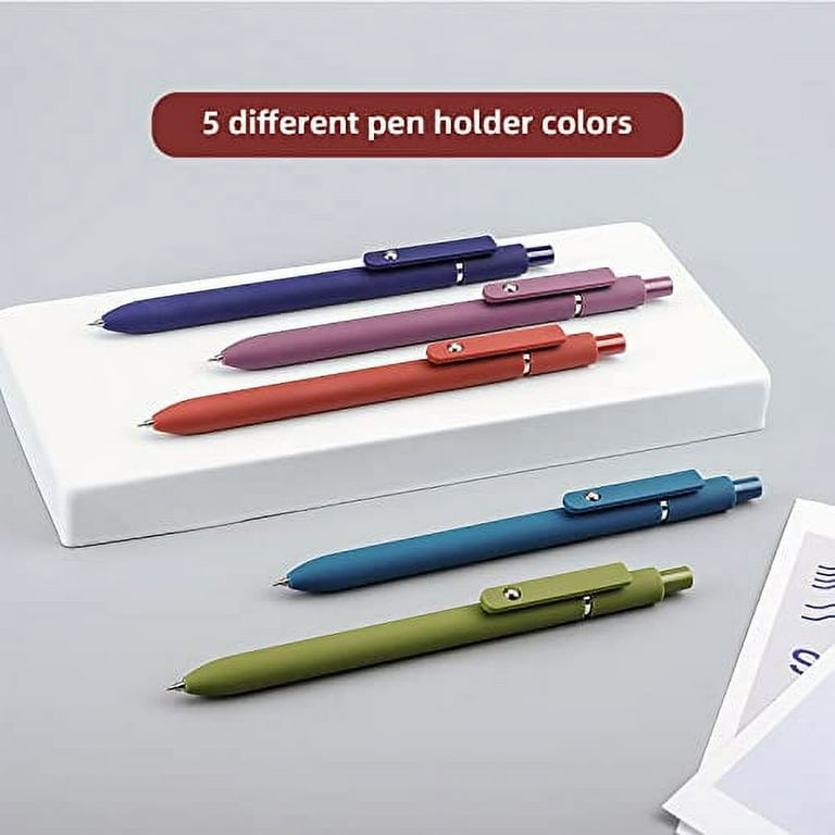 Gel Pens, 5 Pcs 0.5mm Japanese Black Ink Pens Fine Point Smooth