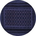 thumbnail image 1 of Ahgly Company Indoor Round Abstract Blue Contemporary Area Rugs, 7' Round, 1 of 4