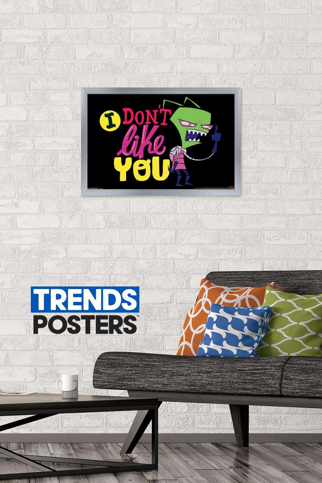 Invader Zim - I Don't Like You Wall Poster, 14.725" x 22.375", Framed