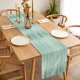 thumbnail image 3 of Table Runner 90 Inches Long for Kitchen Dining, Green Dresser Scarf Farmhouse, Dining Table Decorations for Wedding/Parties, Modern Abstract Art Ombre Striped 13 x 90 In, 3 of 8