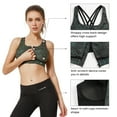 thumbnail image 6 of Yvette Women Strappy Zip Front Sports Bra High Impact Workout Bra for Running Spinning Dancing,Black,S+, 6 of 9