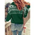 thumbnail image 3 of HOTAPEI Turtleneck Sweaters for Women Half Zip Up Sweater Geometric Print Pullover Sweaters Long Sleeve Knitted Winter Sweaters, 3 of 4