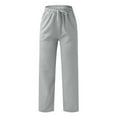 thumbnail image 3 of Pants for Women Casual Pants Women Grey Baggy Pants Lightweight Summer Pants Women Wide Legged Pants with Pockets Women Summer Outfits, 3 of 4