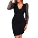 thumbnail image 1 of Moda mujer otoño cuello en V ahueca hacia fuera sólido suelto cómodo vestido de manga larga Fridja  NMB4703, 1 of 7