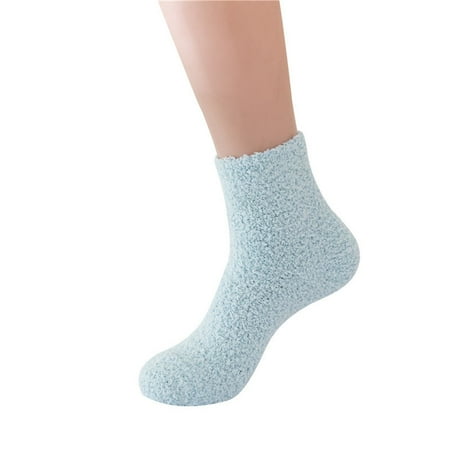 

NEGJ Winter Candy Color Tube Socks Coral Socks Floor Socks Solid Color Warm Socks