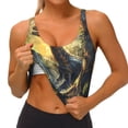 thumbnail image 3 of Balery Sunshine Jungle Dinosaur Sujetadores deportivos con espalda cruzada para mujer, acolchados, sin costuras, de alto impacto, ideales para yoga, gimnasio, entrenamiento y fitness.-XX-Large, 3 of 8