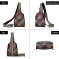thumbnail image 7 of FORMRS Womens Crossbody Sling Bag Travel Daypack Shoulder Chest Backpack, Red Tartan Pattern, 7 of 7