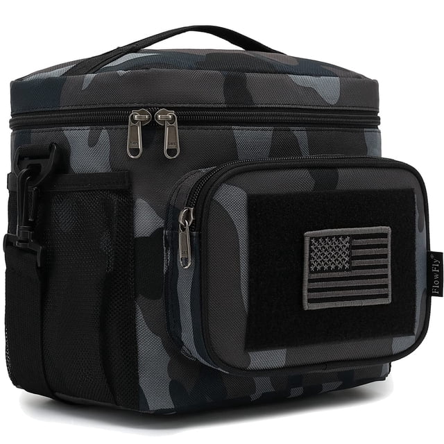 Bolsa Térmica Táctica FlowFly Mediana Negra con Camuflaje