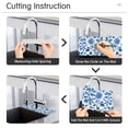 thumbnail image 5 of Yayeee Faucet Mat for Kitchen Sink 14.7" Diatomite Long Splash Guard Pad, Blue Floral Pattern, 2 Pack, 5 of 7
