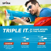SPYRA 2 Pack Electric Water Blaster Outdoor Squirt Gun Toy, SpyraThree, Blue