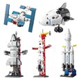 thumbnail image 2 of Mini modelo de cohete tripulado de aviación, bloques de construcción, estación aeroespacial espacial, ladrillos, ciudad, juguetes de construcción para niños, 2 of 5