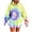 Yellow, variant on Amidoa Hoodies for Women Trendy Oversized Long Sleeve Blue Hoodies Drawstring Pocket Tie Dye Clothes Ladies Tops L