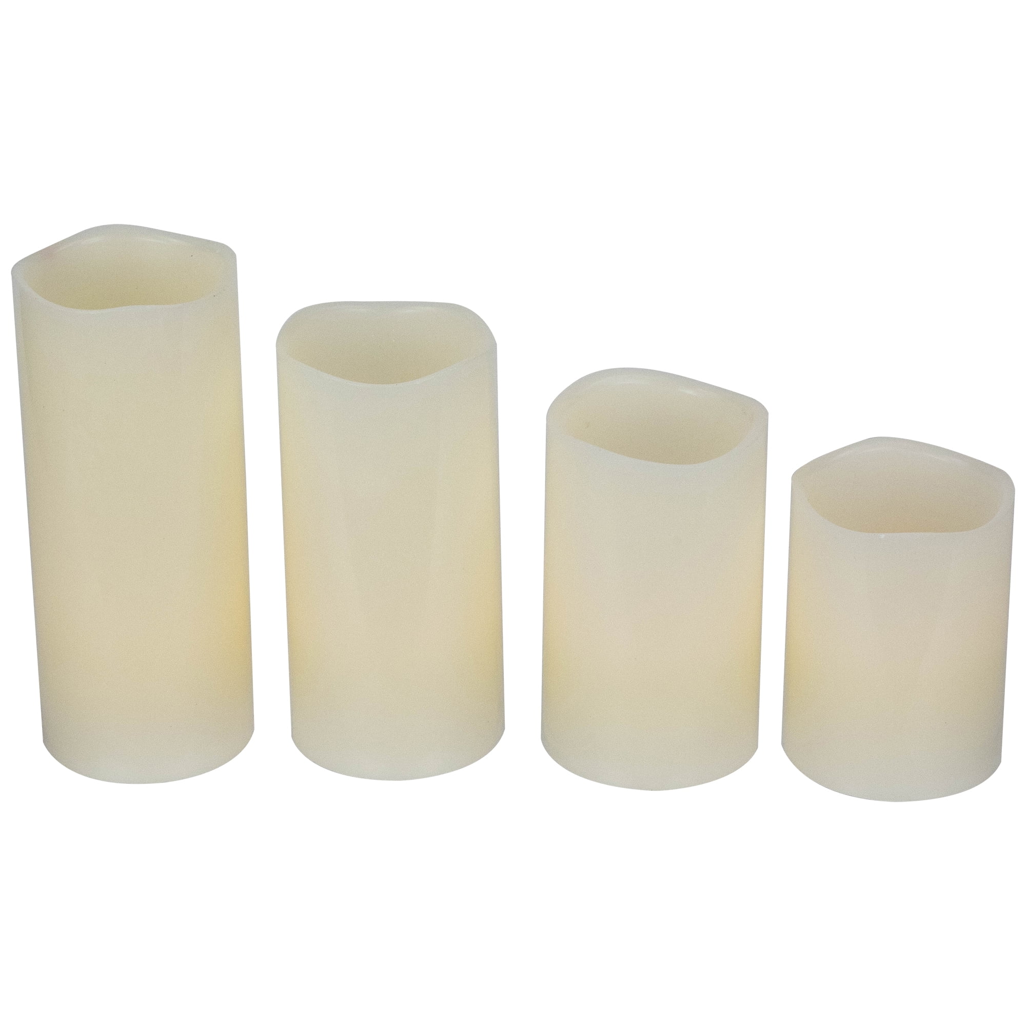 Northlight LED Flameless Flickering Wax Pillar Candles - 7" - Cream - Set of 4