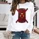 thumbnail image 4 of Gibobby Sudadera con forro polar Mujer Sudadera con capucha holgada de cuello redondo para mujer, estampado de moda para adelgazar y reducir la edad, sudadera con capucha de m(Blanco, S), 4 of 5