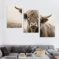 thumbnail image 4 of YIKUMA  Highland Cow Farm Animal, Horizontal Canvas Wall Art - HD Giclee Printed Stretched Panel Picture Decorations - Living Dining Bed Dorm Room Home Decor Prints 12''x16''X3 Panels 12x16x3pcs, 4 of 4