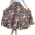 thumbnail image 1 of Falda acampanada delgada con estampado de costuras de longitud media a la moda informal para mujer Wmkox8yi  FGJ1030, 1 of 6