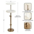 thumbnail image 5 of Kate and Laurel Engles Traditional Adjustable-Height Pedestal Drink Table, 10 x 10 x 30, Natural Quartz and Antique Brass, Vintage Round Indoor Metal Plant Stand with Authentic Stone Tabletop, 5 of 10