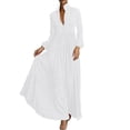 thumbnail image 5 of Tumotour Plus Size Button Up Shirt Dress for Women's Long Sleeve Flowy A-Line Maxi Dress Fall Tunic Dress, 5 of 7