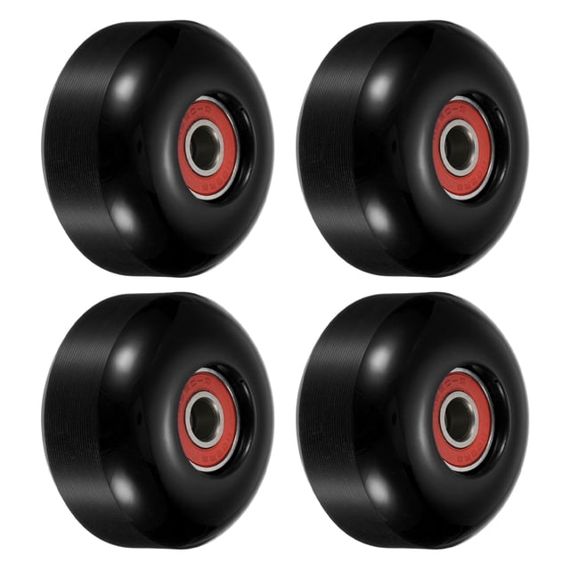 Unique Bargains Roue de Planche à Roulettes 52mm avec Roulements ABEC-9 Roues de Rue pour Skateboards Roue de Croisière 95A, Noir Rouge Lot de 4