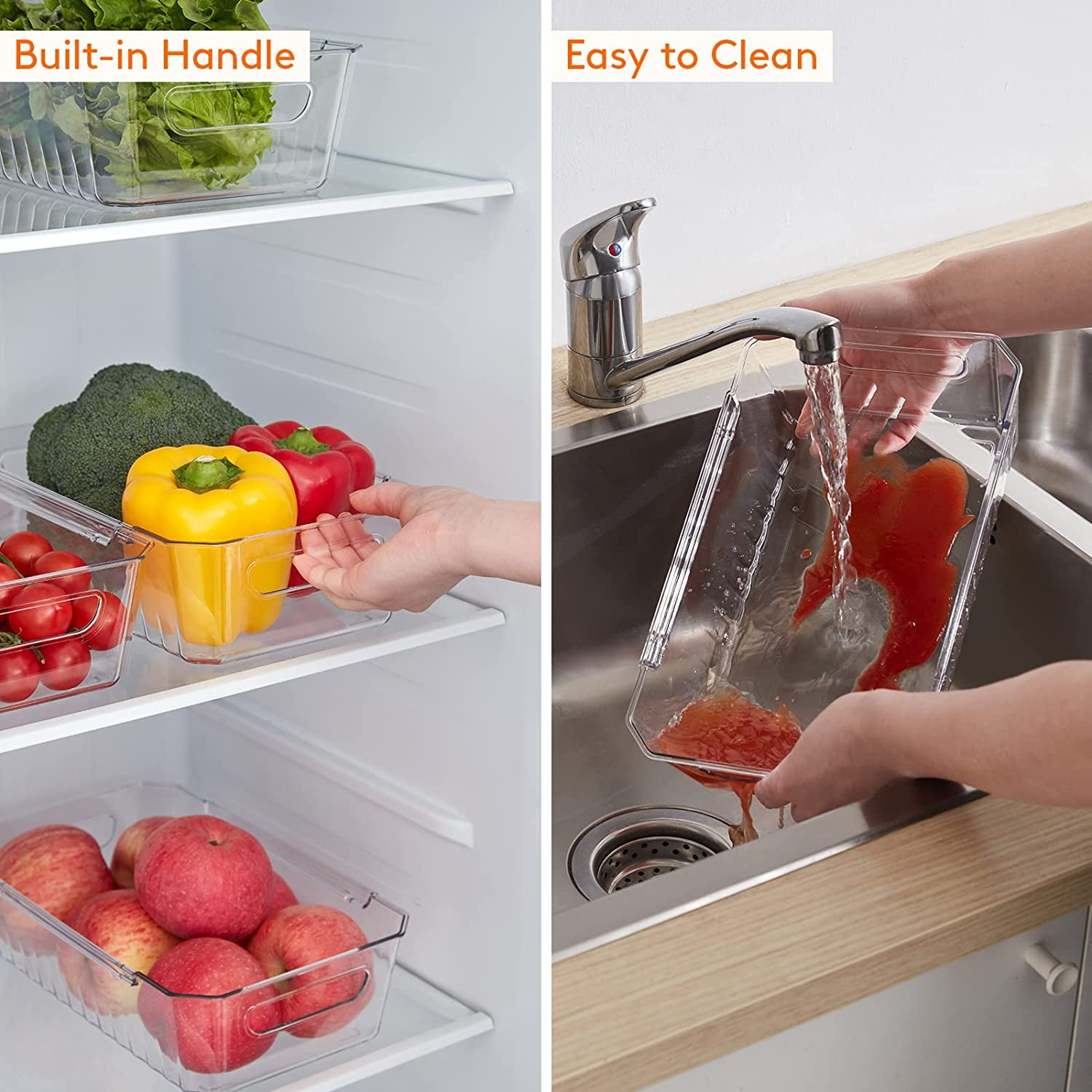 Fridge Organizer Bins with Egg Holder - Lifewit – Lifewitstore