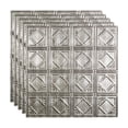 thumbnail image 1 of FASÄDE Traditional 4 Decorative Vinyl 2ft x 2ft Lay in Ceiling Panel in Crosshatch Silver (5 Pack), 1 of 5