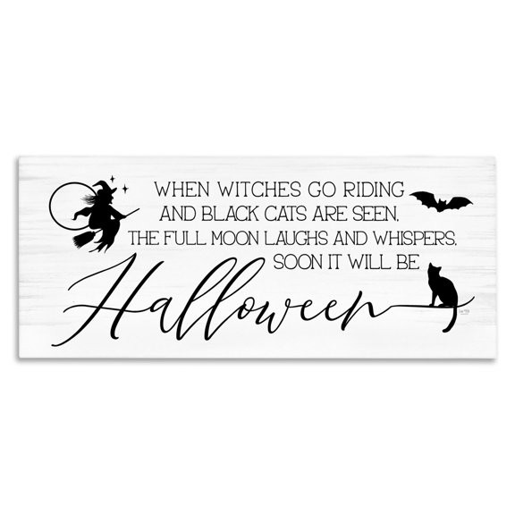 Stupell Industries Traditional Halloween Season Phrase Canvas Art, 40 x 17, by Lux Me Designs