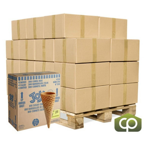 JOY #310 Sugar Ice Cream Cone - 200/Box (24cases/PALLET)- TOTAL 4800 CONES